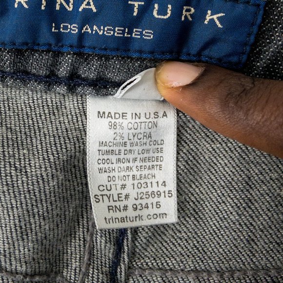 Trina Turk 2 Cotton Boot Cut Flare Jeans Black - Picture 8 of 10